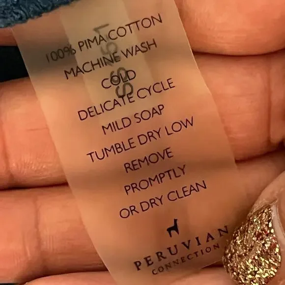 Peruvian Connection Women's Teal Blue Pima Cotton Dress Pockets 3/4 Sleeve Large - Picture 5 of 9